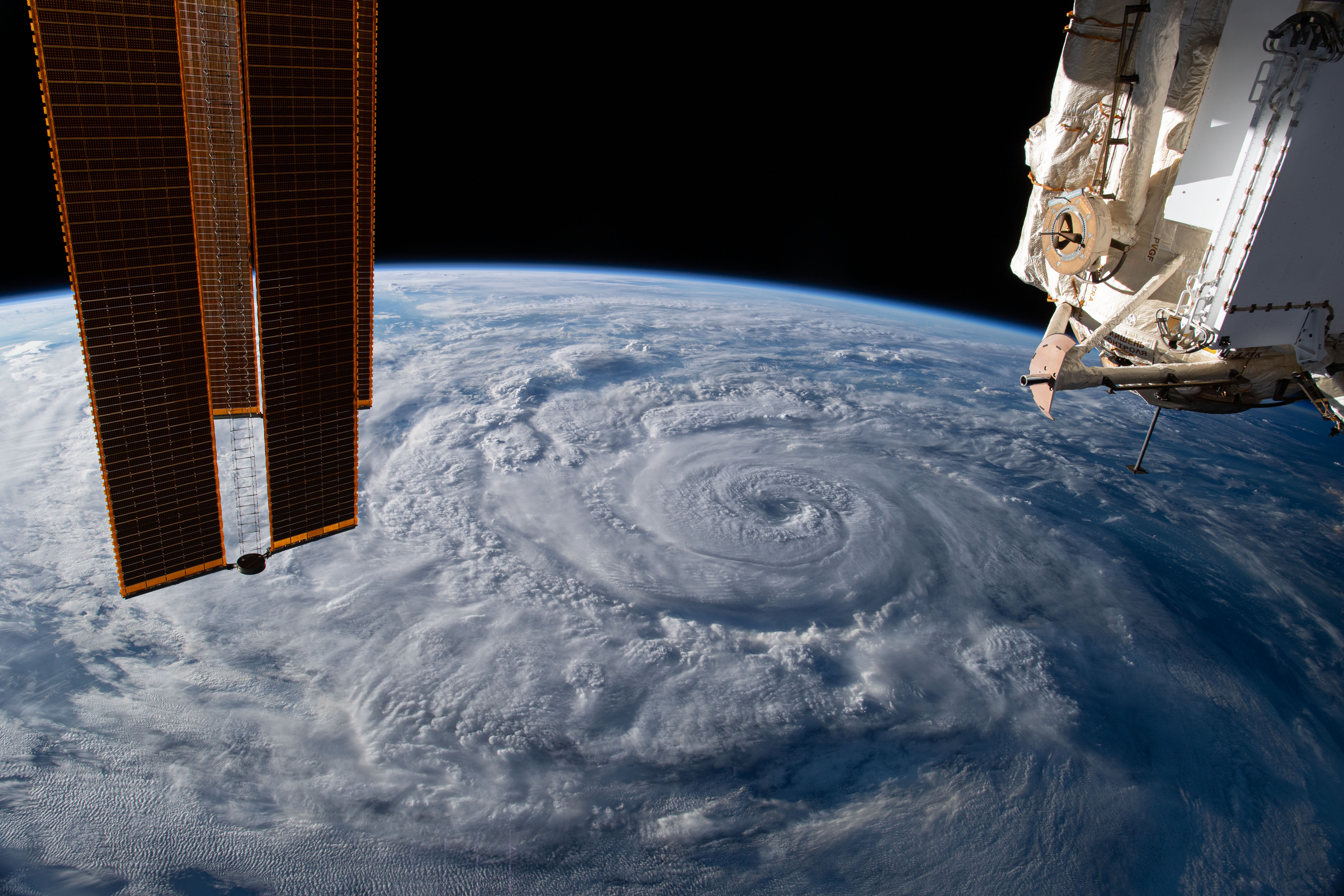 Hurricane Genevieve is pictured off the Pacific coast of Mexico from the International Space Station.