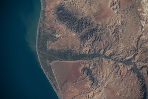 The southern coast of Peru on the Pacific Ocean is pctured from the International Space Station as it orbited 260 miles above.