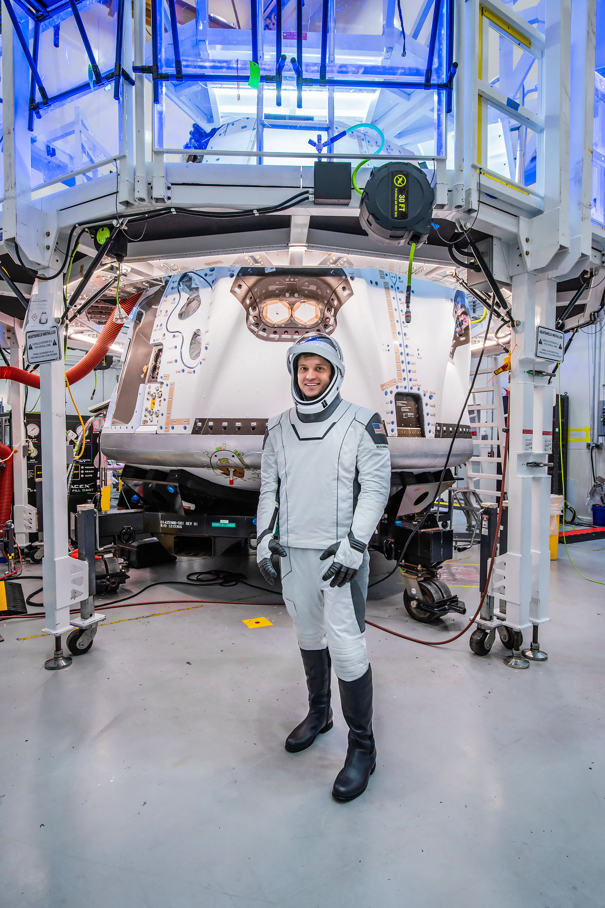 NASA astronaut Matthew Dominick, commander of NASA’s SpaceX Crew-8 mission, participates in the Crew Equipment Interface Test at NASA’s Kennedy Space Center in Florida to rehearse launch day activities and get a close look at the spacecraft that will take him to the International Space Station.