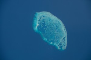 iss068e043707 (Jan. 29, 2023) --- Mexico's Isla Pérez of the Yucatan Peninsula is pictured from the International Space Station as it orbited 259 miles above the Gulf of Mexico.