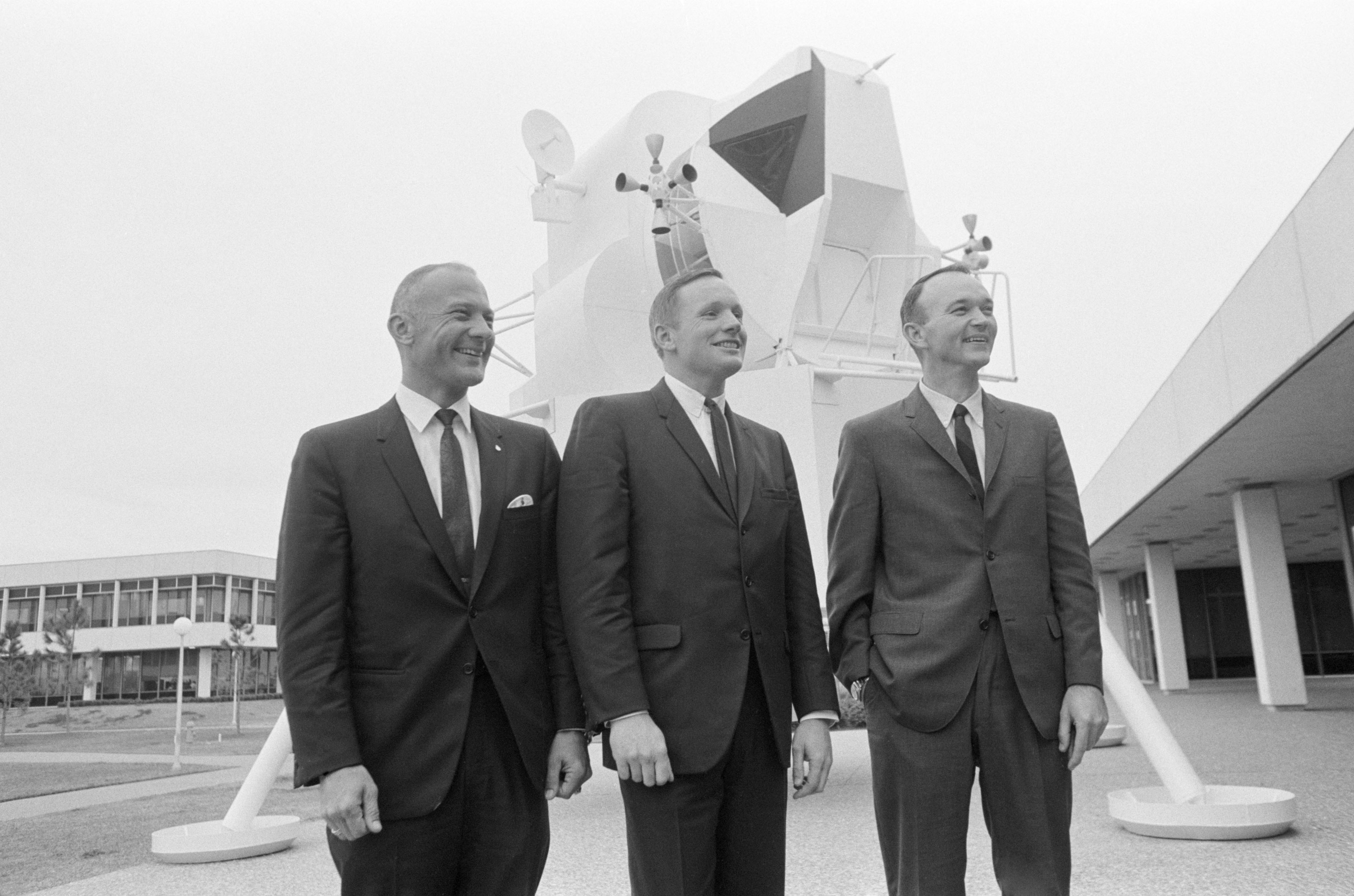 Apollo 11 crew of Edwin E. “Buzz” Aldrin, left, Neil A. Armstrong, and Michael Collins