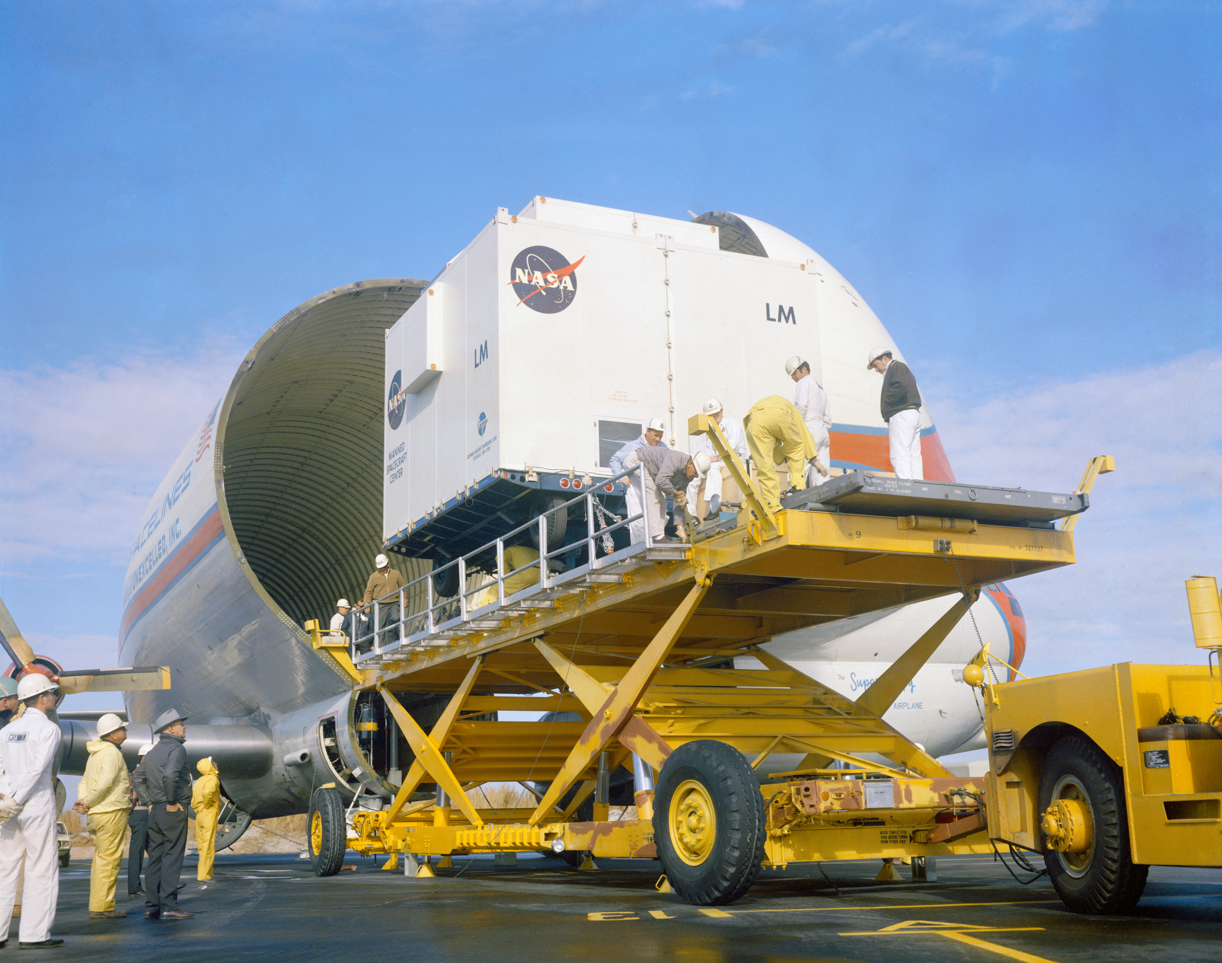 The Lunar Module for Apollo 11 arrives at NASA’s Kennedy Space Center (KSC) in Florida