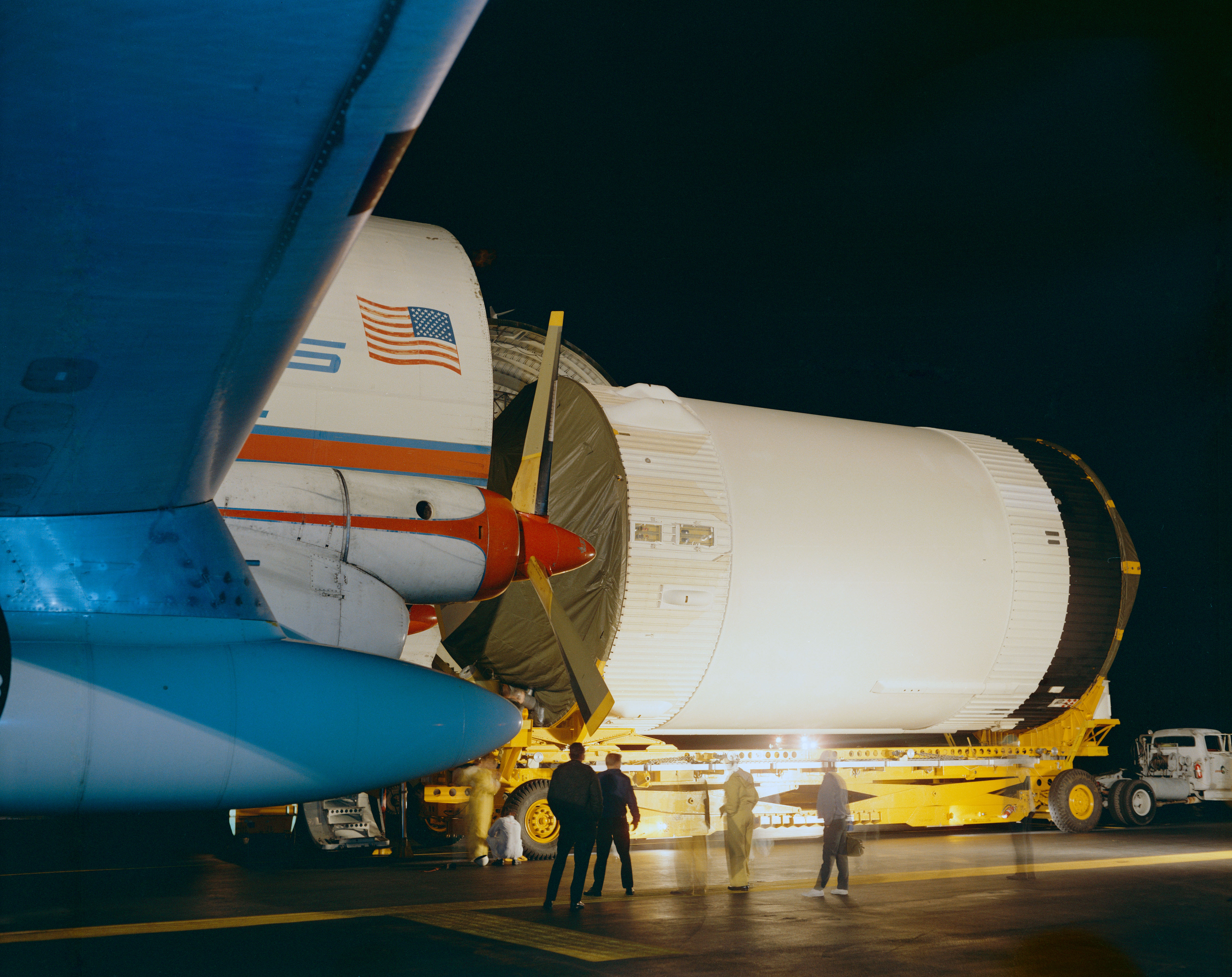 The S-IVB third stage for Apollo 11’s Saturn V rocket arrives at KSC
