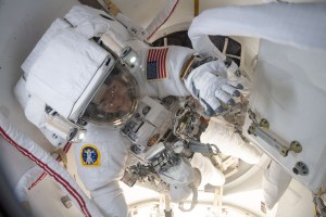 NASA astronaut Jessica Meir is inside the crew lock portion of the U.S. Quest airlock ready to begin her first spacewalk at the International Space Station. She and fellow NASA astronaut Christina Koch (out of frame) would venture into the vacuum of space for seven hours and 17 minutes to swap a failed battery charge-discharge unit (BCDU) with a spare during the first all-woman spacewalk. The BCDU regulates the charge to the batteries that collect and distribute solar power to the orbiting lab’s systems.
