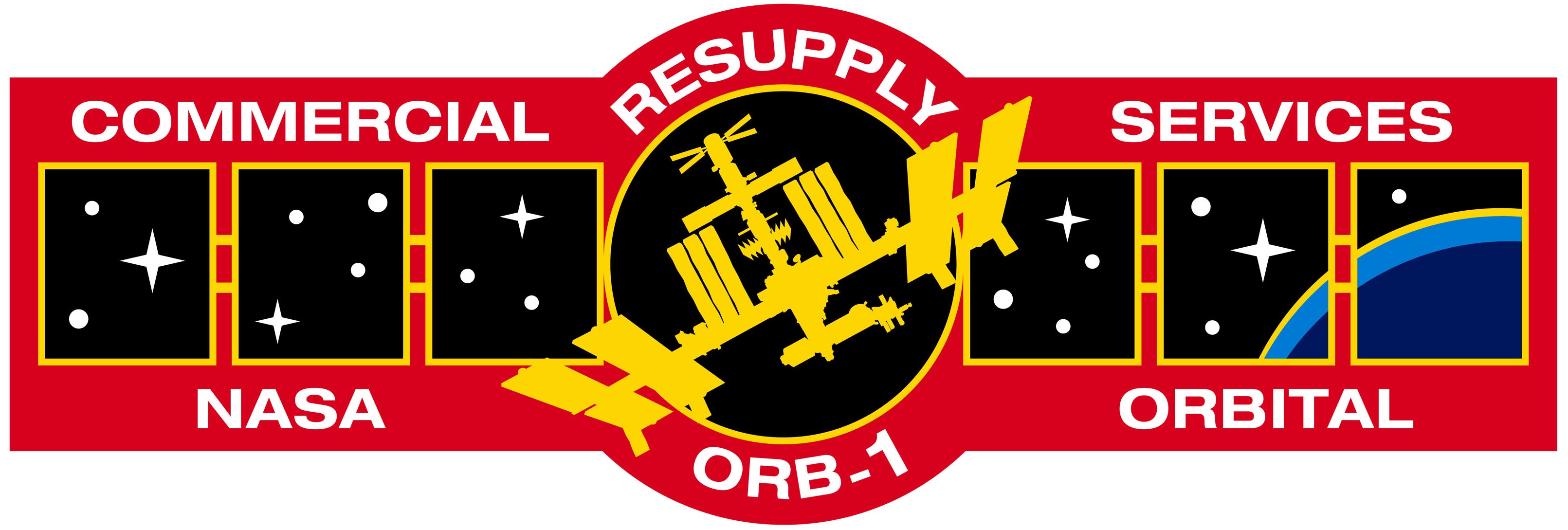 The mission patch for Orbital’s first operational cargo resupply mission to the space station