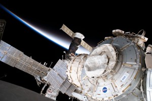 Portions of the International Space Station are pictured as the orbiting complex was flying into an orbital sunset. From front to back, are the Tranquility module, the Bigelow Expandable Activity Module (BEAM), the Progress 73 resupply ship and (at bottom) the Rassvet mini-research module.
