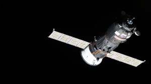 Russia's Progress 72 resupply ship is pictured approaching the International Space Station's Pirs docking compartment carrying 3.7 tons of food, fuel and supplies for the Expedition 59 crew.