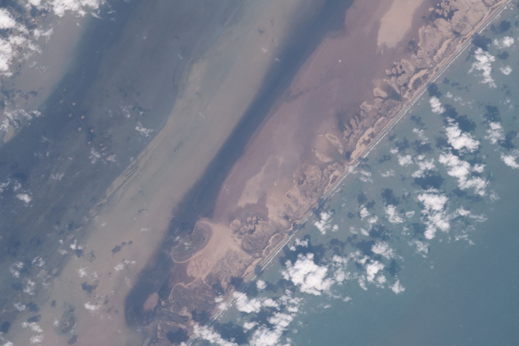 The International Space Station was orbiting over Texas and into Mexico when this photograph was taken of South Padre Island, part of the Lower Rio Grande Valley National Wildlife Refuge.