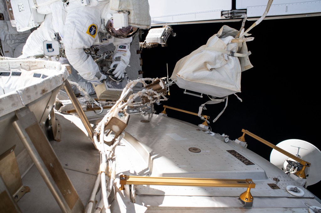 NASA astronaut and Expedition 63 Commander Chris Cassidy conducts a spacewalk to set up the Tranquility module for the future installation of a NanoRacks airlock that will enable public and commercial research on the outside of the International Space Station. Cassidy has completed 10 spacewalks throughout his career for a total of 54 hours and 51 minutes spacewalking time.