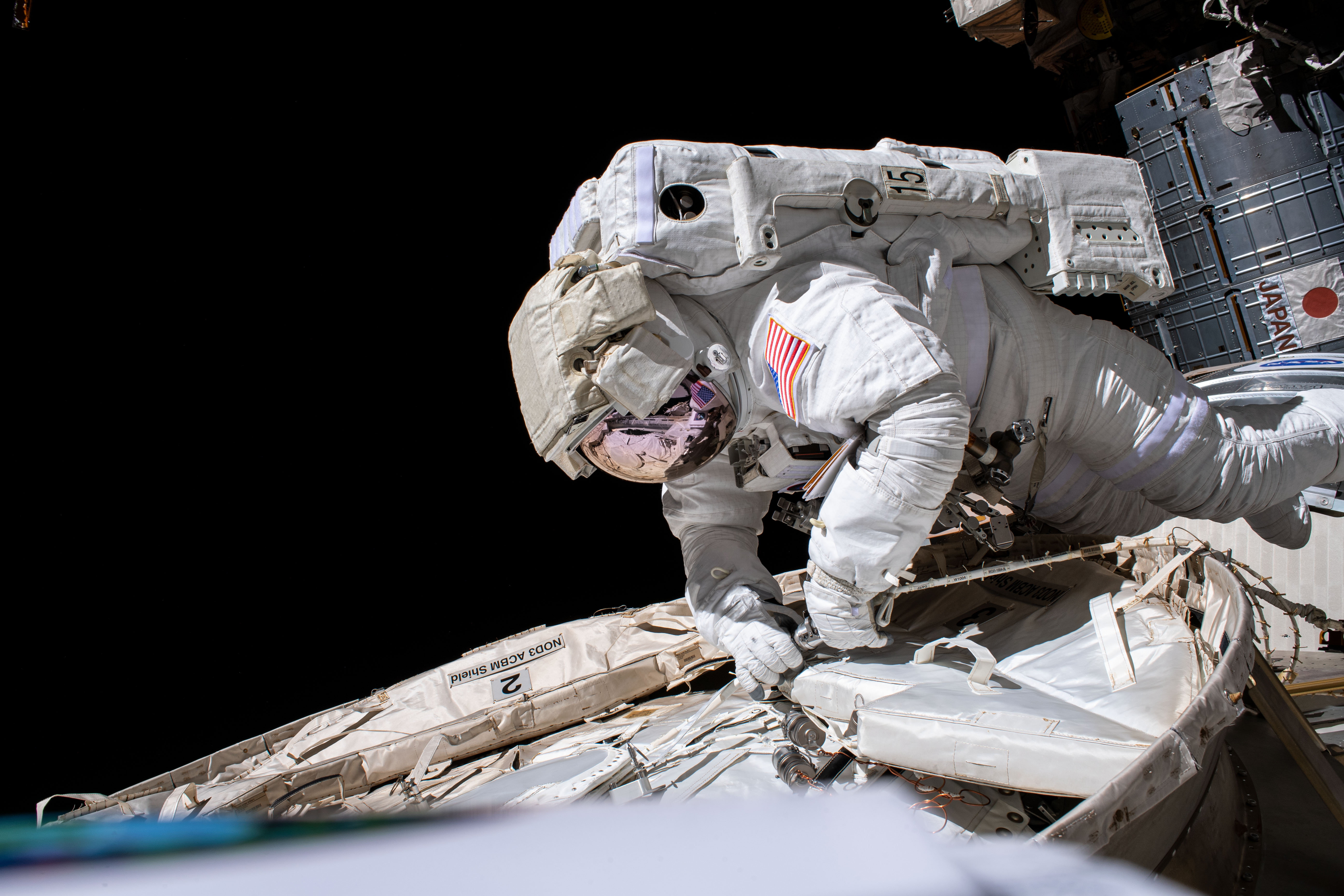 NASA astronaut and Expedition 63 Commander Chris Cassidy conducts a spacewalk to set up the Tranquility module for the future installation of a NanoRacks airlock that will enable public and commercial research on the outside of the International Space Station. Cassidy has completed 10 spacewalks throughout his career for a total of 54 hours and 51 minutes spacewalking time.