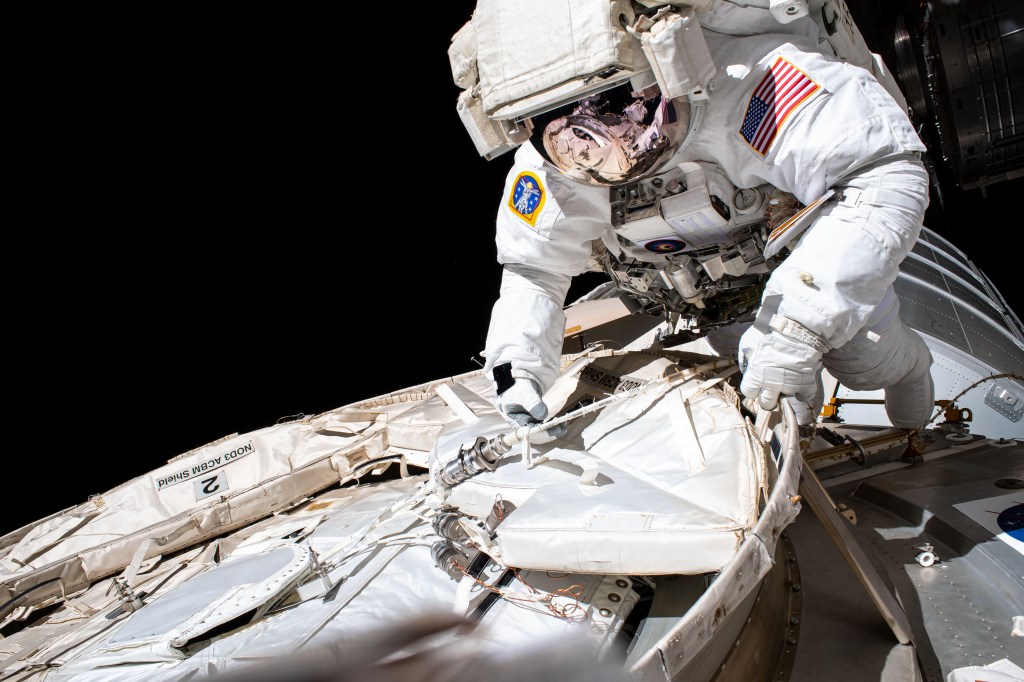 NASA astronaut and Expedition 63 Commander Chris Cassidy conducts a spacewalk to set up the Tranquility module for the future installation of a NanoRacks airlock that will enable public and commercial research on the outside of the International Space Station. Cassidy has completed 10 spacewalks throughout his career for a total of 54 hours and 51 minutes spacewalking time.