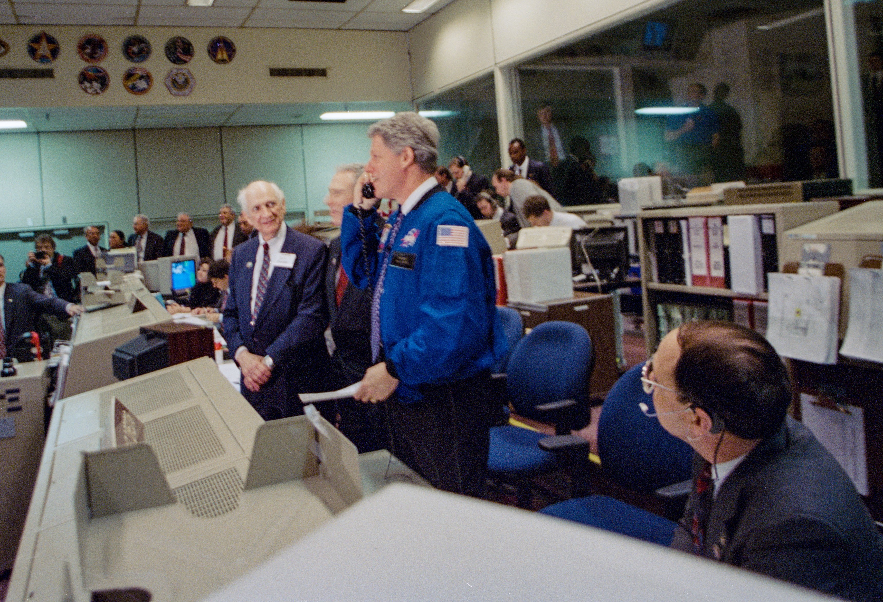 In the Mission Control Center, President William J. 