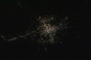 iss068e024160 (Nov. 25, 2022) --- The city lights of Shenyang, China, are pictured from the International Space Station as it orbited 258 miles above the Yellow Sea.