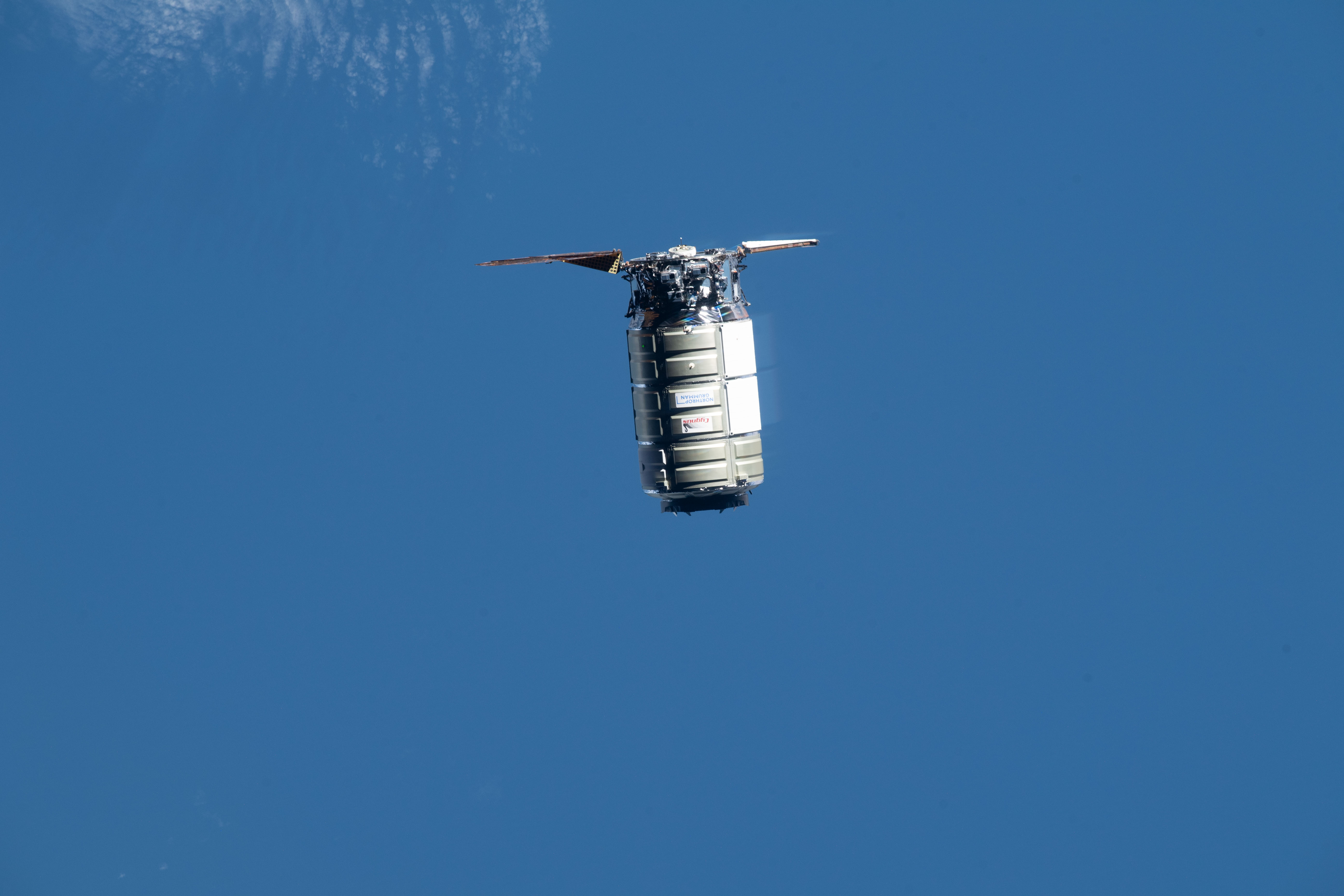 iss068e021146 (Nov. 9, 2022) --- The Northrop Grumman Cygnus space freighter approaches the International Space Station as both spacecraft orbited 267 miles above the Great Australian Bight off the southern coast of Western Australia.