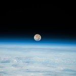 iss068e027836 (Dec. 8, 2022) --- The Full Moon is pictured setting below Earth's horizon from the International Space Station as it orbited 262 miles above the Pacific Ocean. At the time of this photograph the Orion vehicle on the Artemis I mission was about 207,200 miles from Earth and 180,400 miles from the Moon, cruising at 1,415 mph.