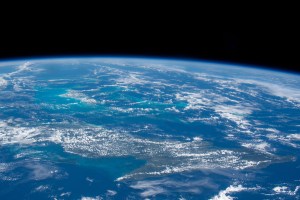 The island nation of Cuba is pictured in the rich blue waters between the Caribbean Sea and the Atlantic Ocean as the International Space Station orbited 255 miles above.