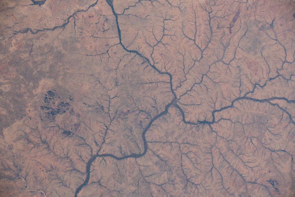 The Kabkabiya District in western Sudan near the border of Chad is pictured as the International Space Station orbited 260 miles above the African continent.