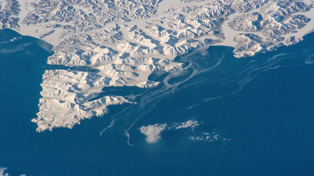 iss068e051131 (Feb. 10, 2023) --- The snow-covered, mountainous southeast coast of Russia's Kamchatka Peninsula is pictured from the International Space Station as it orbited 265 miles above the Pacific Ocean.
