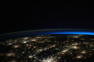 The night lights of the southeastern U.S. are pictured as the International Space Station orbited over the Gulf of Mexico.