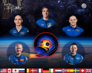 The official Expedition 63 crew portrait with (clockwise from bottom left) Doug Hurley of NASA, Anatoly Ivanishin of Roscosmos, Chris Cassidy of NASA, Ivan Vagner of Roscosmos and Bob Behnken of NASA.