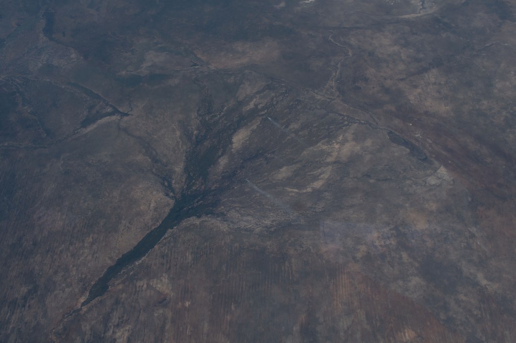 The Okavango Delta, a lush animal habitat during the seasonal floods, in Botswana is pictured from the International Space Station as the orbital complex flew 258 miles above the southern portion of the African continent.
