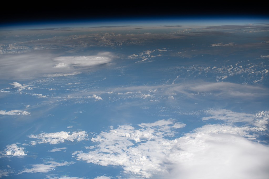 The shadow of the Moon is cast over portions of Malaysia and the Philippines during today's solar eclipse. The International Space Station was orbiting 259 miles above the South China Sea at the time this photograph was taken.
