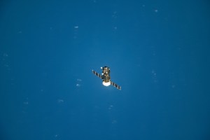 The Soyuz MS-11 crew craft separates from the International Space Station after its undocking and begins its descent to Earth. Expedition 59 crewmembers Oleg Kononenko of Roscosmos, Anne McClain of NASA and David Saint-Jacques of the Canadian Space Agency would parachute to a landing in Kazakhstan aboard the Soyuz after 204 days in space.