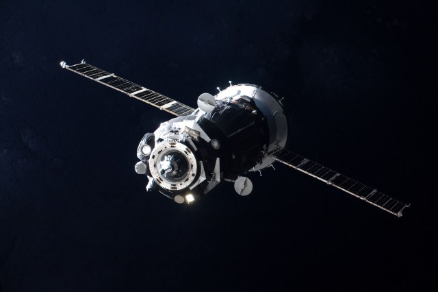 The Soyuz MS-12 spacecraft that launched three new Expedition 59-60 crew members to the International Space Station is pictured approaching its docking port on the Rassvet module. Cosmonaut Alexey Ovchinin from Roscosmos commanded the Soyuz crew ship flanked by NASA astronauts Nick Hague and Christina Koch during the five-hour, 47-minute trip that began at the Baikonur Cosmodrome in Kazakhstan.