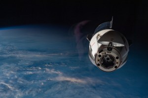 The SpaceX Dragon Endurance crew ship, carrying four Crew-3 astronauts back to Earth, is pictured from a window on the International Space Station following its undocking from the Harmony module's foward port. Crew-3 Commander Raja Chari led Pilot Tom Marshburn and Mission Specialists Kayla Barron and Matthias Maurer inside Endurance as they reentered Earth's atmosphere and parachuted to a splashdown off the coast of Tampa, Florida, the next day.