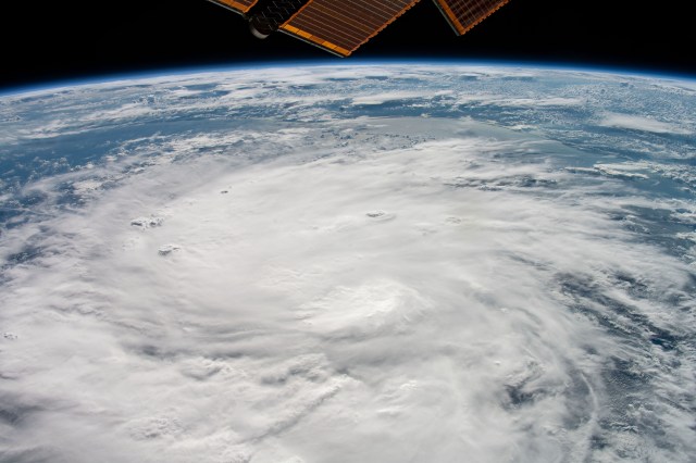 Tropical storm Hanna is pictured in the Gulf of Mexico from the International Space Station.