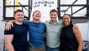 SpaceX Crew-8 members pose for a group photo after completing their first full week of training at SpaceX headquarters in Hawthorne, California. From left, are Mission Specialist Aleksandr Grebenkin from Roscosmos, and Pilot Michael Barratt, Commander Matthew Dominick, and Mission Specialist Jeanette Epps, all from NASA. Credit: SpaceX