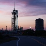 A SpaceX Falcon 9 rocket with the company's Dragon spacecraft on top is seen during sunset on the launch pad at Launch Complex 39A as preparations continue for the Crew-8 mission, Tuesday, Feb. 27, 2024, at NASA’s Kennedy Space Center in Florida.