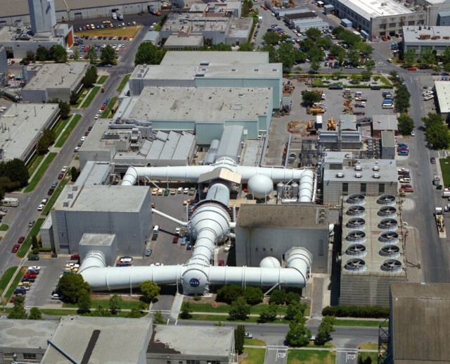 Aerial of Unitary Plan Wind Tunnel complex at NASA Ames Research Center.
