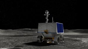 A generated render of the VIPER Moon rover. The rover will explore the lunar South Pole in search of water ice and other resources. Credits: NASA