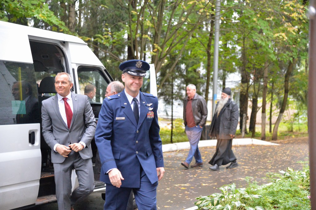 At the Gagarin Cosmonaut Training Center in Star City, Russia, Expedition 57 prime crew member Nick Hague of NASA (foreground) arrives for crew departure ceremonies Sept. 25 before he and his crewmates left for their launch site in Baikonur, Kazakhstan for final pre-launch training. Following Hague out of their van is backup crew member David Saint-Jacques of the Canadian Space Agency. Hague and Alexey Ovchinin of Roscosmos will launch Oct. 11 from the Baikonur Cosmodrome in Kazakhstan on the Soyuz MS-10 spacecraft for a six-month mission on the International Space Station.