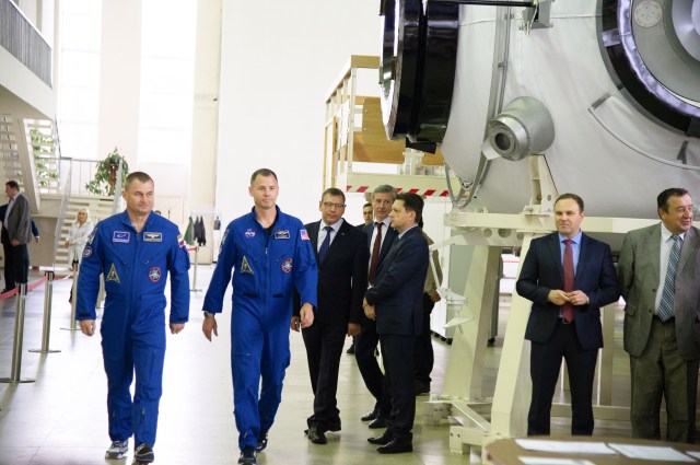 At the Gagarin Cosmonaut Training Center in Star City, Russia, Expedition 57 crew members Alexey Ovchinin of Roscosmos (left) and Nick Hague of NASA (right) report for duty Sept. 13 for the first day of their Soyuz qualification exams. Ovchinin and Hague are scheduled to launch Oct. 11 from the Baikonur Cosmodrome in Kazakhstan on the Soyuz MS-10 spacecraft for a six month mission on the International Space Station.