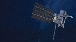 An artist's concept of the GOES-U satellite in space.