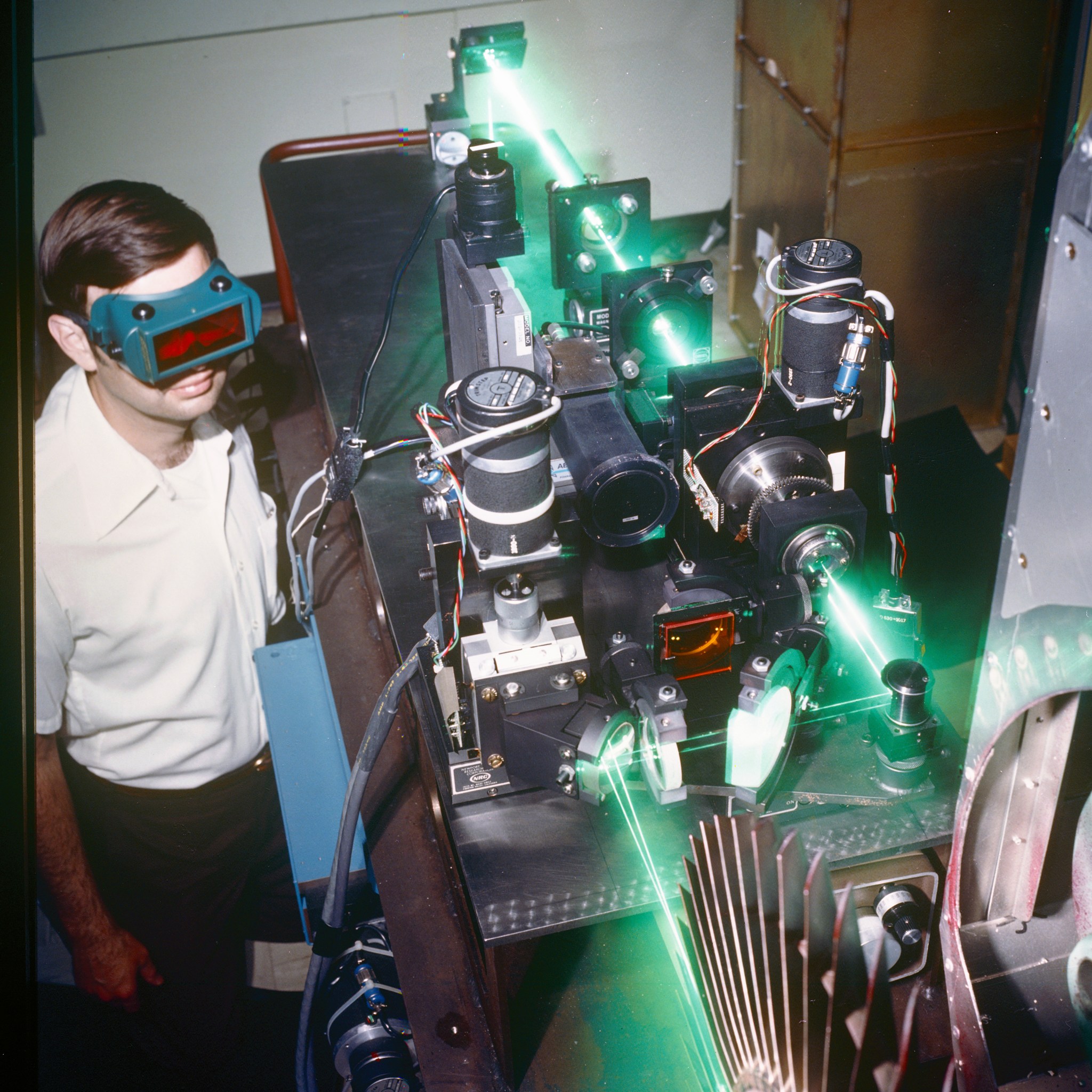 Man working with laser.