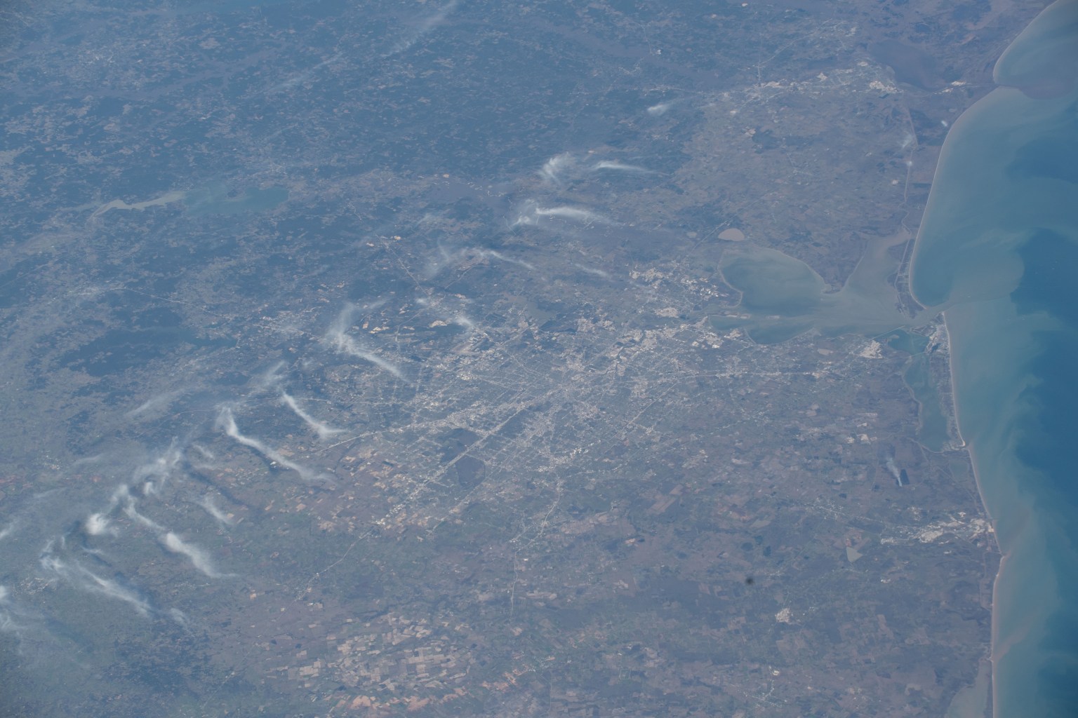 iss062e001720 (Feb. 7, 2020) --- This oblique view of Houston, Texas, was taken from the International Space Station as it was orbiting several hundreds of miles away over Mexico.