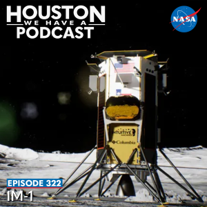 HWHAP Ep. 322: IM-1. Image shows an artist's rendition of the Nova-C lunar lander on the Moon's South Pole.