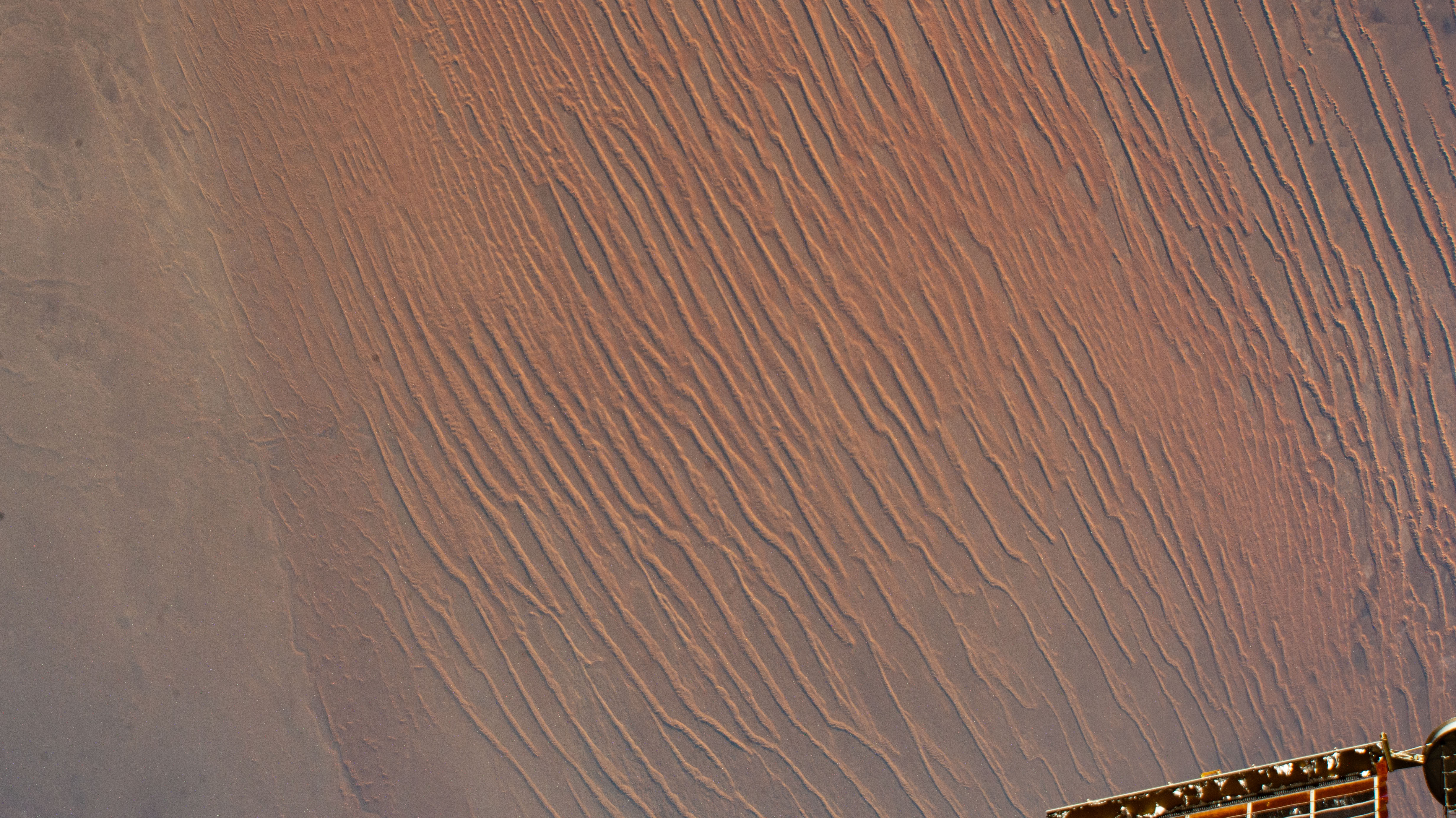 Sand dunes in the Sahara Desert are pictured in the African nation of Algeria as the International Space Station orbited 260 miles above.