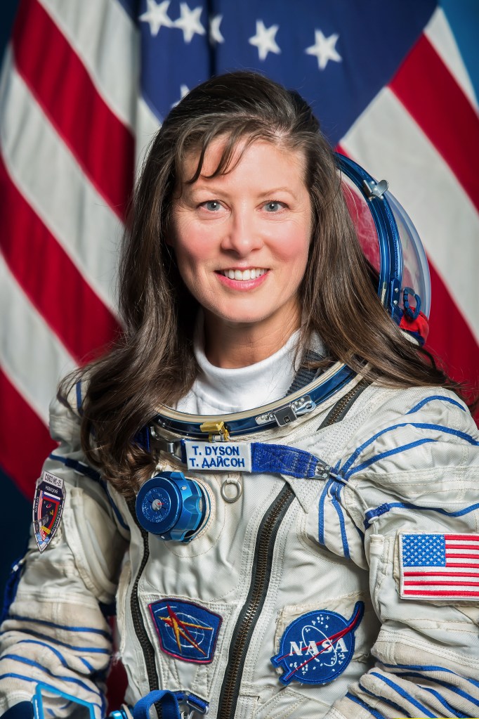 NASA astronaut and Soyuz MS-25 Flight Engineer Tracy Dyson poses for a crew portrait at the Gagarin Cosmonaut Training Center.