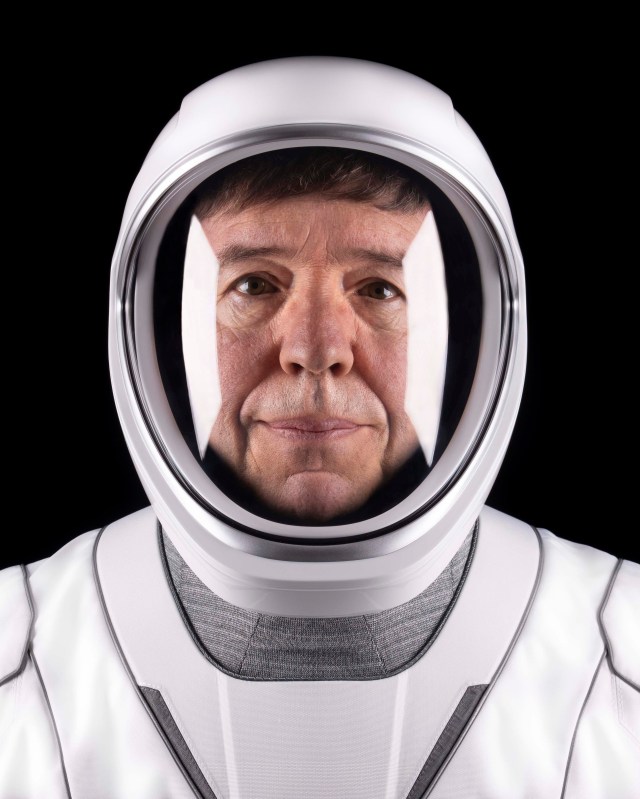 SpaceX Crew-8 Pilot Michael Barratt of NASA's Commercial Crew Program poses for a portrait in his pressure suit at SpaceX headquarters in Hawthorne, California.