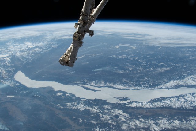 iss062e140314 (March 9, 2020) --- The International Space Station was orbiting above Russia when this photograph was taken of Lake Baikal.