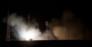 The Soyuz MS-08 rocket is launched with Expedition 55 Soyuz Commander Oleg Artemyev of Roscosmos and flight engineers Ricky Arnold and Drew Feustel of NASA, Wednesday, March 21, 2018 at the Baikonur Cosmodrome in Kazakhstan. Artemyev, Arnold, and Feustel will spend the next five months living and working aboard the International Space Station.