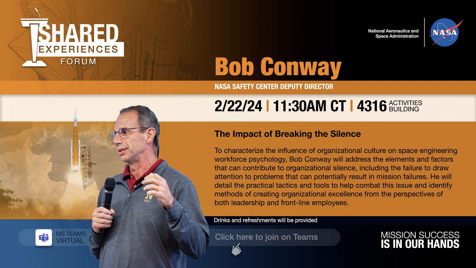 Mission Success with Bob Conway flyer