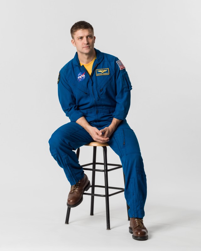 NASA astronaut and SpaceX Crew-8 Commander Matthew Dominick poses for a casual portrait at NASA's Johnson Space Center in Houston, Texas.