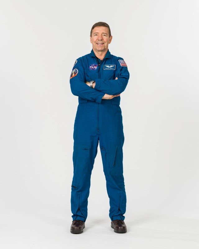 NASA astronaut and SpaceX Crew-8 Pilot Mike Barratt poses for a portrait at NASA's Johnson Space Center in Houston, Texas.