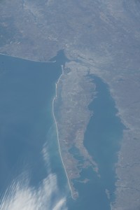 New York state's Long Island and the Atlantic Ocean coasts of New Jersey, Connecticut and Rhode Island are pictured from the International Space Station as it orbited over the eastern coast of the United States.