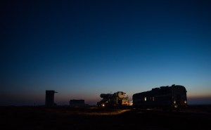 The Soyuz rocket is rolled out by train to the launch pad, Monday, March 19, 2018 at the Baikonur Cosmodrome in Kazakhstan. Expedition 55 crewmembers Ricky Arnold and Drew Feustel of NASA and Oleg Artemyev of Roscosmos are scheduled to launch at 1:44 p.m. Eastern time (11:44 p.m. Baikonur time) on March 21 and will spend the next five months living and working aboard the International Space Station.